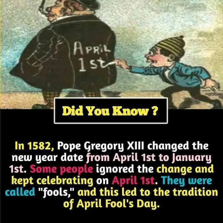 April 1st 1582 Pope Gregory XIII